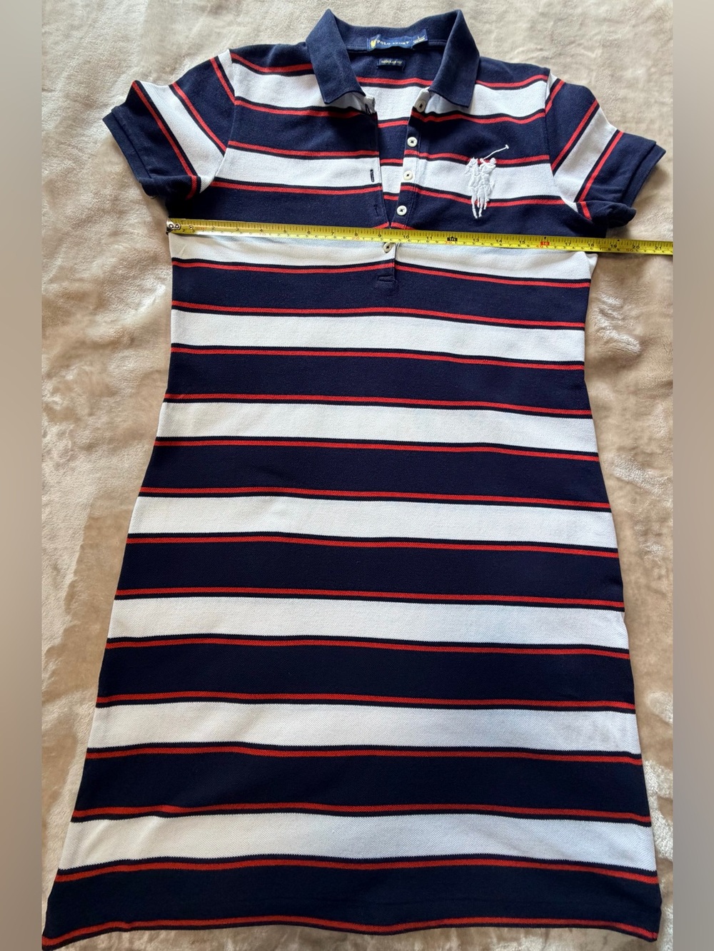 Polo by Ralph Lauren Navy, White & Pink Striped Polo Dress - Picture 9 of 12